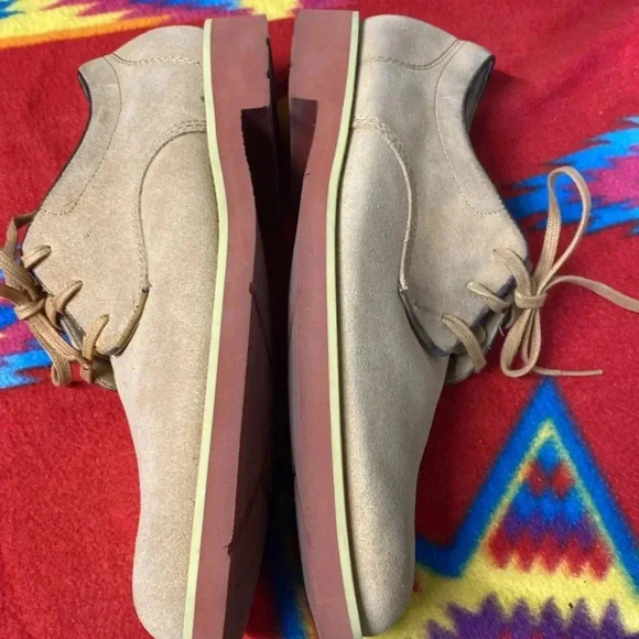 Rockport Tan Leather Suede Tie Shoes Size 12 - Picture 7 of 9